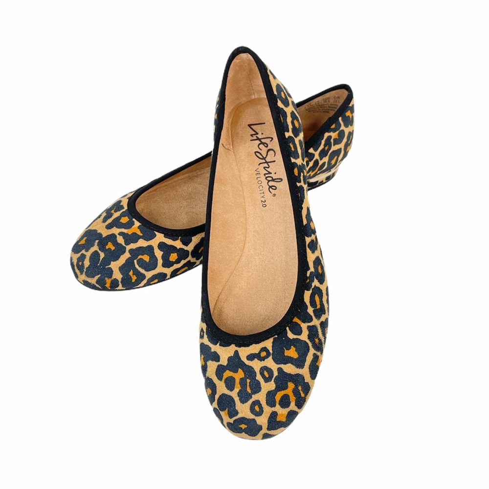 Lifestride Vivienne Leopard Flats Brown Tan Sizes 8.5 - Picture 9 of 9